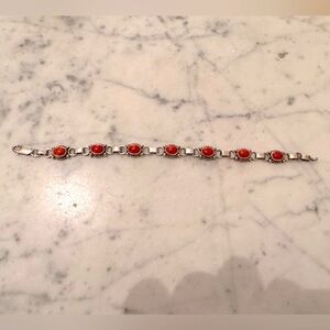 PK Benally spiny oyster and sterling bracelet. 7 1/2 inches. Like new